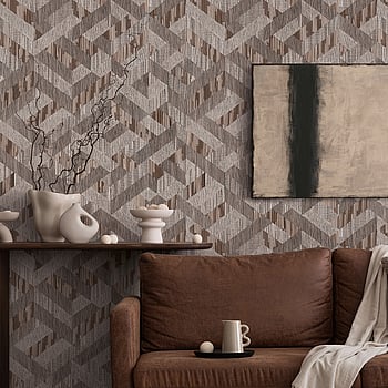 Galerie Wallcoverings Product Code 35789 - Boho Fine Linen Wallpaper Collection - Brown Colours -  