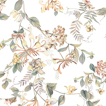 Galerie Wallcoverings Product Code 47455 - Flora Wallpaper Collection - White, Green Colours -  