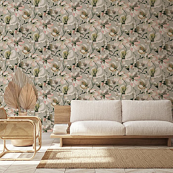Galerie Wallcoverings Product Code 47464 - Flora Wallpaper Collection - Beige, White, Orange Colours -  