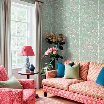 Galerie Wallcoverings Product Code 8321 - Blooming Garden Wallpaper Collection - Light Blue Colours -  