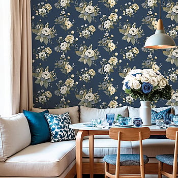 Galerie Wallcoverings Product Code 8332 - Blooming Garden Wallpaper Collection - Blue Colours -  
