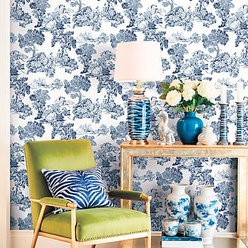 Galerie Wallcoverings Product Code 8342 - Blooming Garden Wallpaper Collection - Blue Colours -  