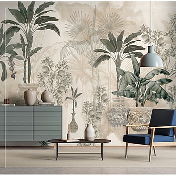 Galerie Wallcoverings Product Code BB30198 - Bombay Design Wallpaper Collection - Beige, Green Colours -  