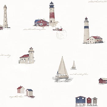 Galerie Wallcoverings Product Code G23315 - Deauville 2 Wallpaper Collection - Navy Blue Red White Colours -  