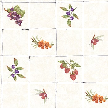 Galerie Wallcoverings Product Code G45418 - Just Kitchens Wallpaper Collection - Cream Red Purple Orange Colours -  