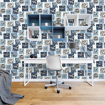 Galerie Wallcoverings Product Code G78559 - Kids & Teens Wallpaper Collection - Blues Black Colours -  