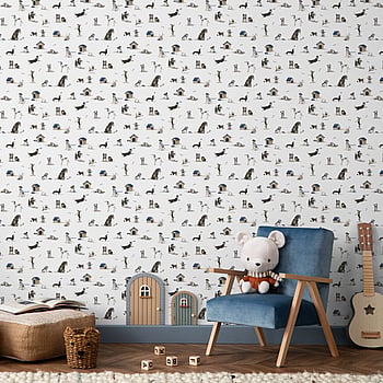 Galerie Wallcoverings Product Code G78561 - Kids & Teens Wallpaper Collection - Black Navy Beige Colours -  