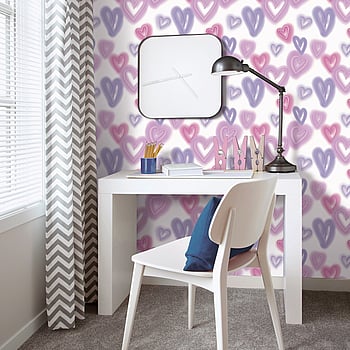 Galerie Wallcoverings Product Code G78574 - Kids & Teens Wallpaper Collection - Purple Hot Pink Mica Metallic Colours -  