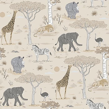 Galerie Wallcoverings Product Code G78588 - Kids & Teens Wallpaper Collection - Beige Tan Charcoal Colours -  