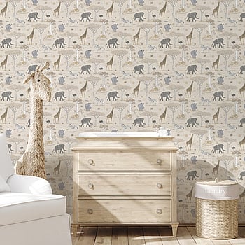 Galerie Wallcoverings Product Code G78588 - Kids & Teens Wallpaper Collection - Beige Tan Charcoal Colours -  