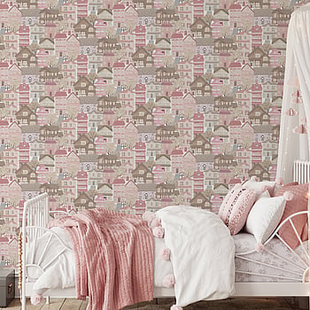 Galerie Wallcoverings Product Code G78602 - Kids & Teens Wallpaper Collection - Pink Brown Beige Colours -  