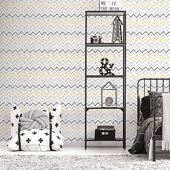 Galerie Wallcoverings Product Code G78605 - Kids & Teens Wallpaper Collection - Yellow Grey Black Colours -  