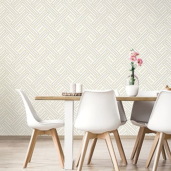 Galerie Wallcoverings Product Code GX37604 - Geometrix Wallpaper Collection - Cream Pearl Silver Colours -  